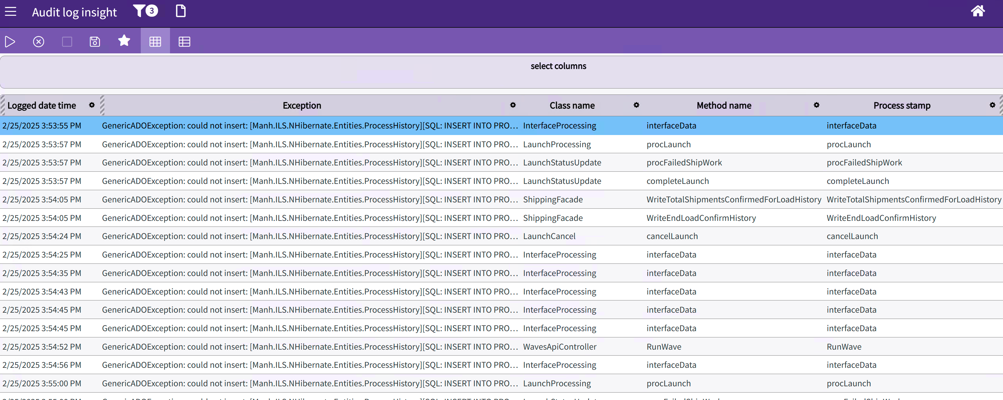 audit log