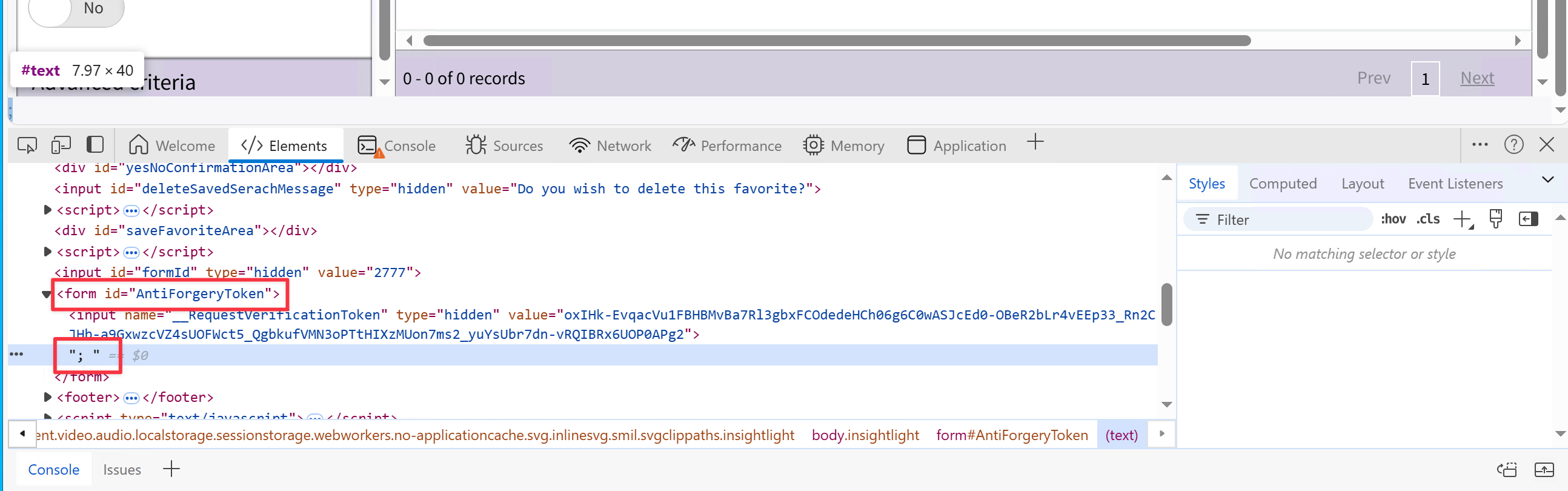 inspect dev tools